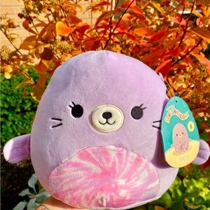 8" Gold RARE TAG Meryl the purple seal Squishmallow NWT 🦭 💜